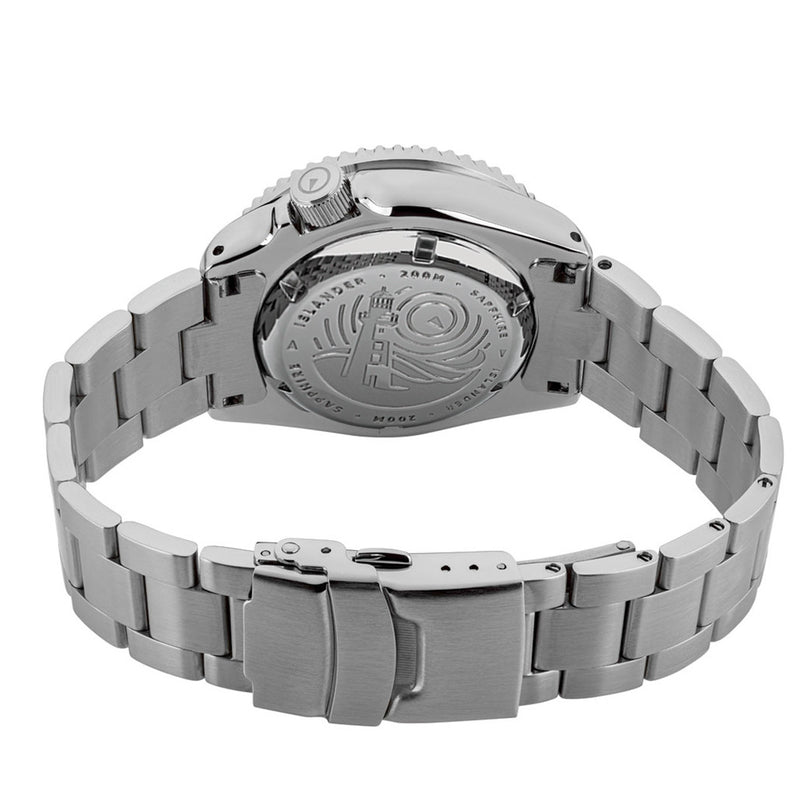 Islander Pilot-Style Dial Automatic Dive Watch with Bracelet, AR Sapphire Crystal, and Luminous Ceramic Bezel Insert #ISL-91 back