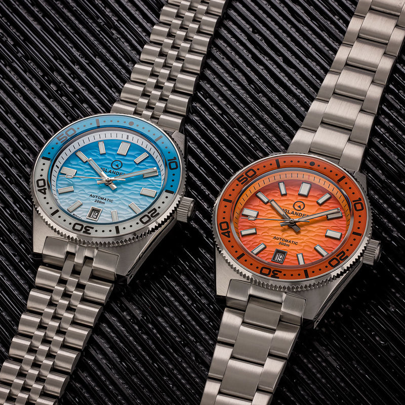 Islander Northport Hi-Beat Automatic Dive Watch with Ocean Blue and White Ripple Dial #ISL-195 collection