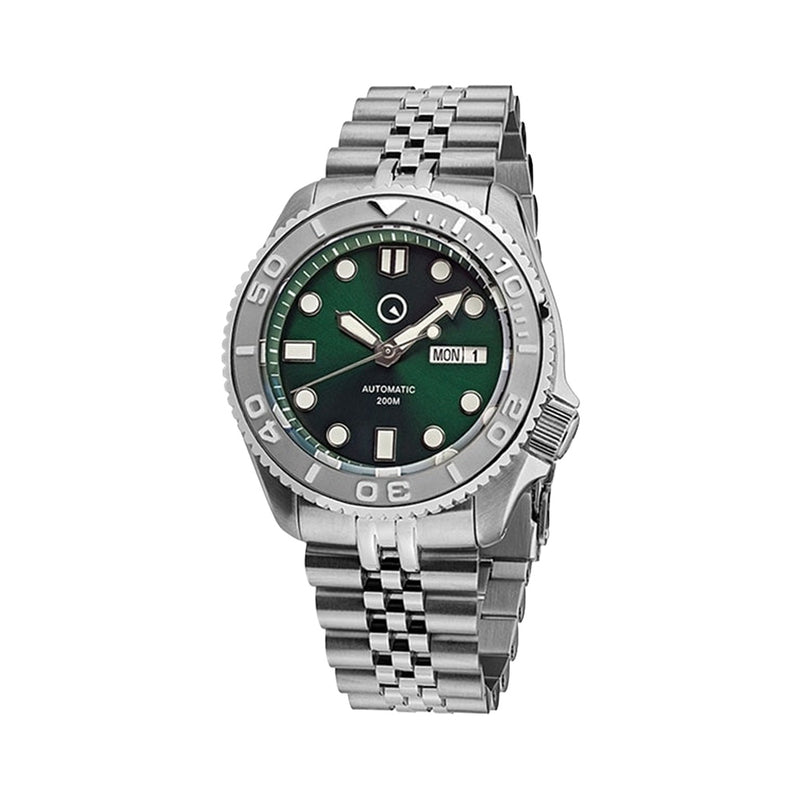 Islander Sunburst Green Dial Dive Watch with Embossed Ceramic Bezel Insert #ISL-44