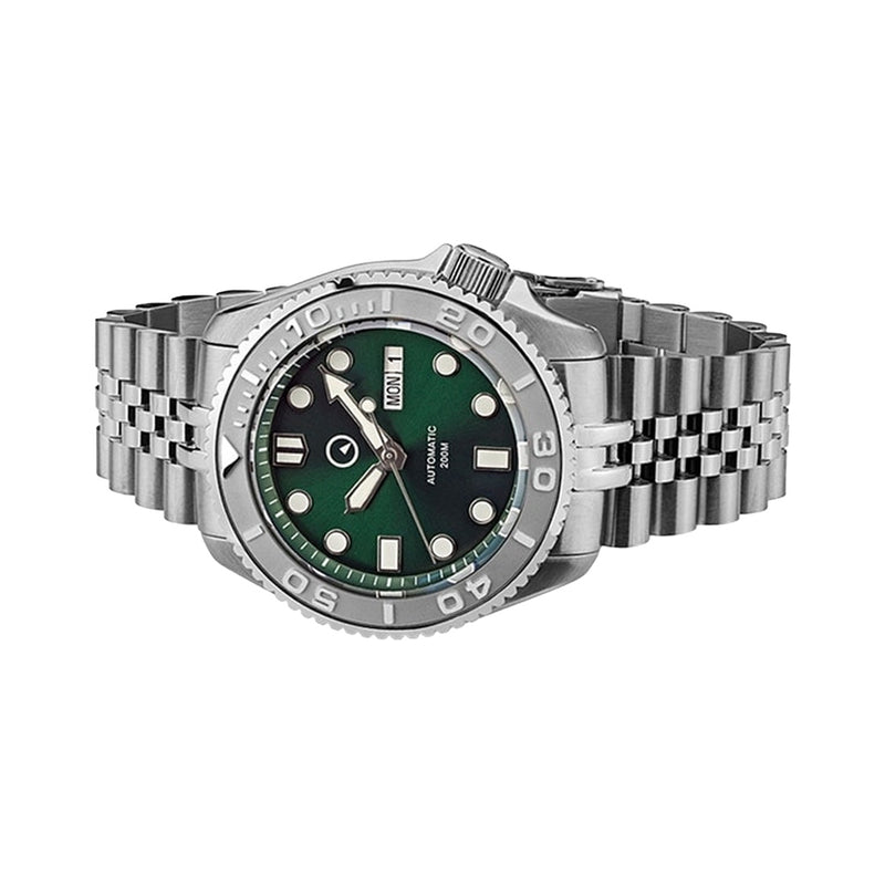 Islander Sunburst Green Dial Dive Watch with Embossed Ceramic Bezel Insert #ISL-44