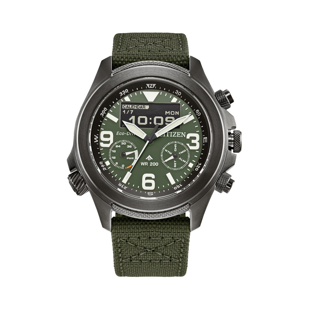 Citizen Promaster Land Ani-Digi Watch with Forest Green Dial