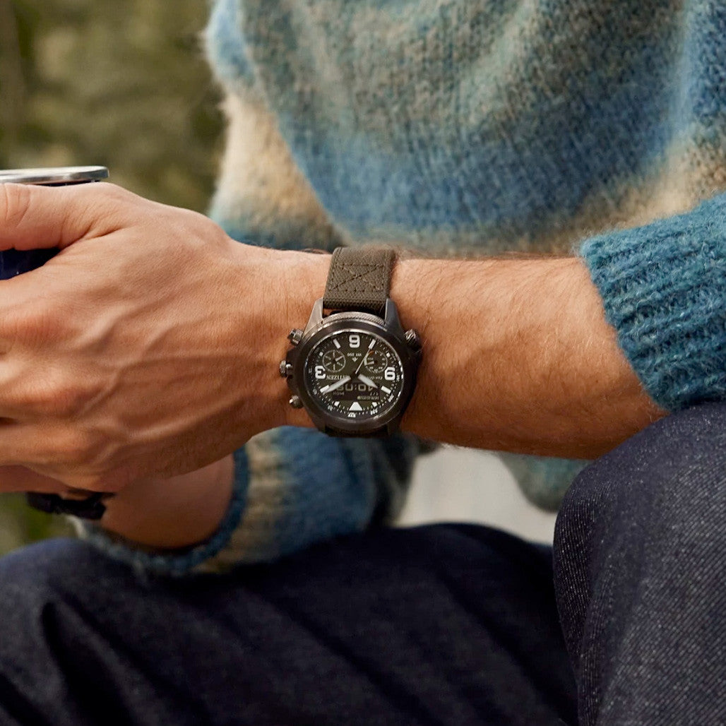 Citizen Promaster Land Ani-Digi Watch with Forest Green Dial