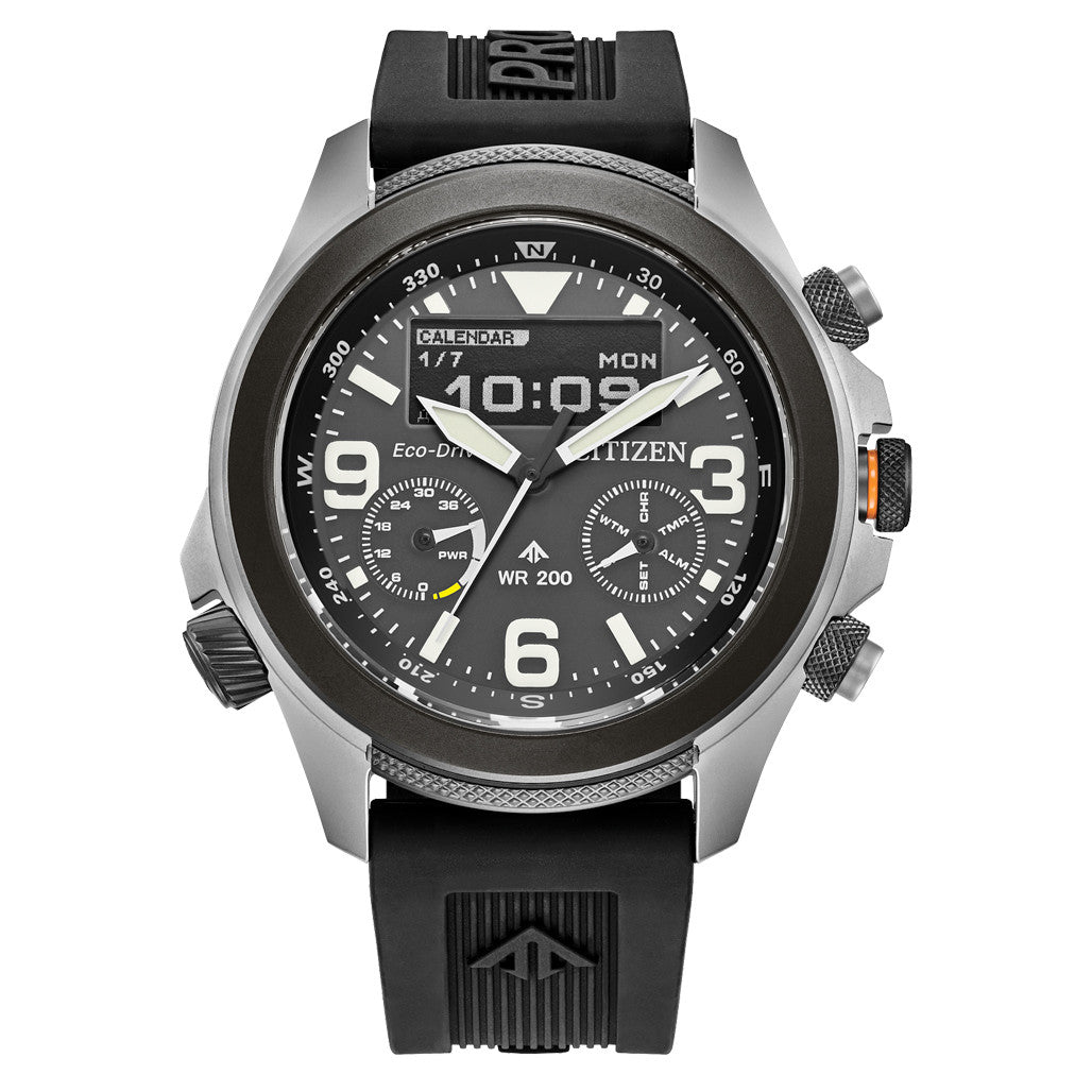 Citizen Promaster Land Ani-Digi Watch with Black Dial #JV1007-07E