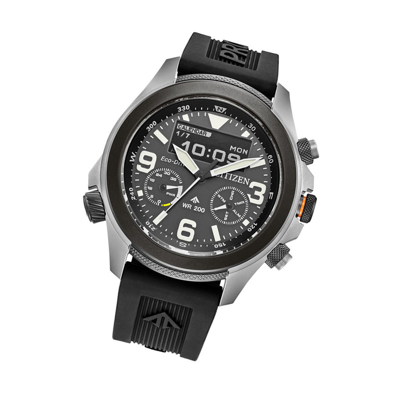 Citizen Promaster Land Ani-Digi Watch with Black Dial #JV1007-07E