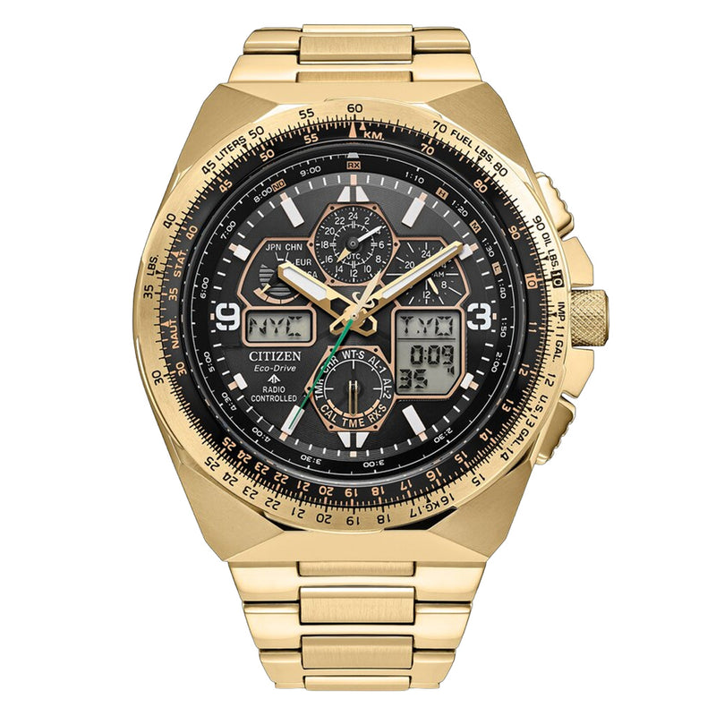 Citizen Promaster Skyhawk A-T Chronograph Goldtone Limited Edition #JY8144-50E