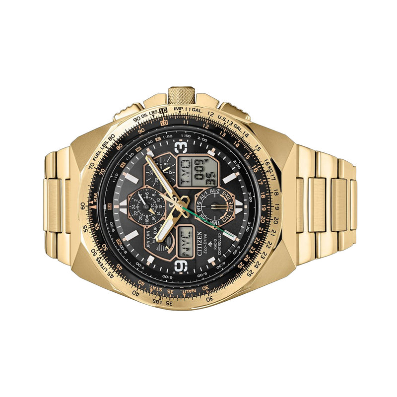 Citizen Promaster Skyhawk A-T Chronograph Goldtone Limited Edition #JY8144-50E