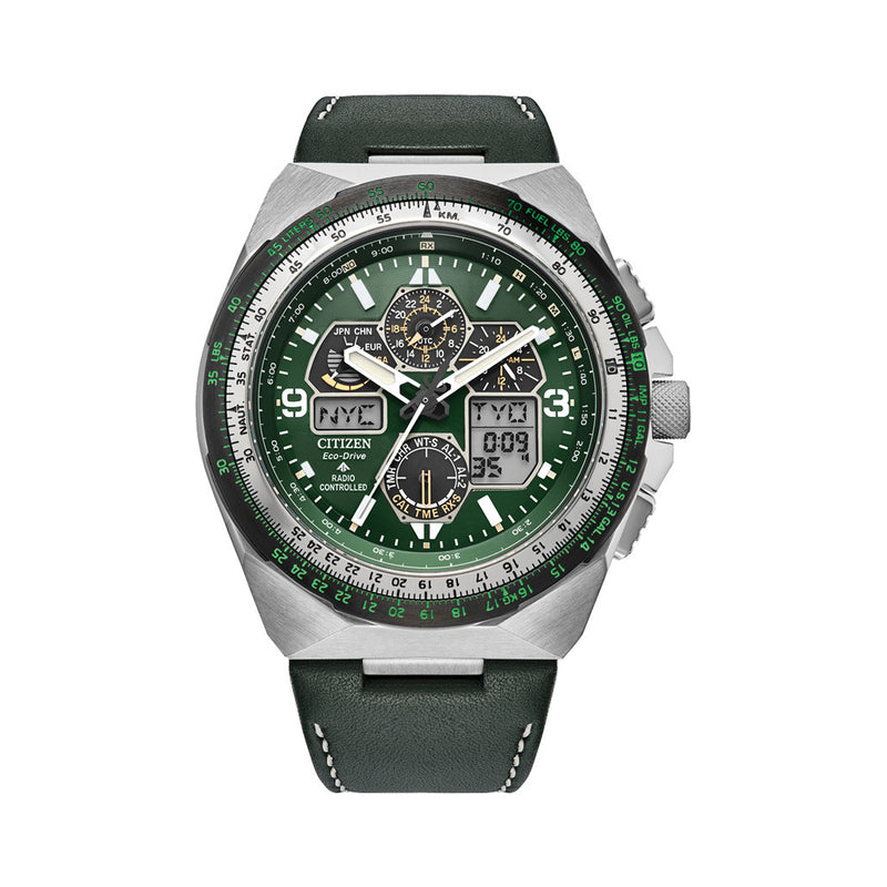 Citizen Promaster Skyhawk A-T Solar Watch with Green Dial #JY8147-01X