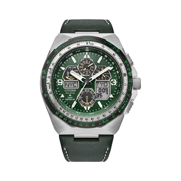 Citizen Promaster Skyhawk A-T Solar Watch with Green Dial #JY8147-01X
