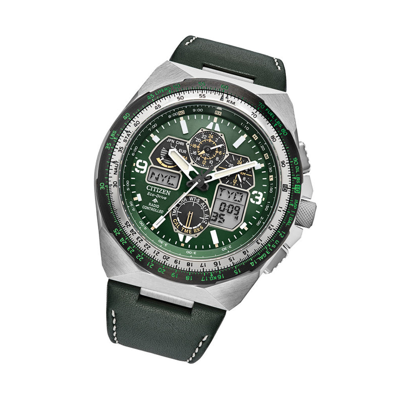 Citizen Promaster Skyhawk A-T Solar Watch with Green Dial #JY8147-01X
