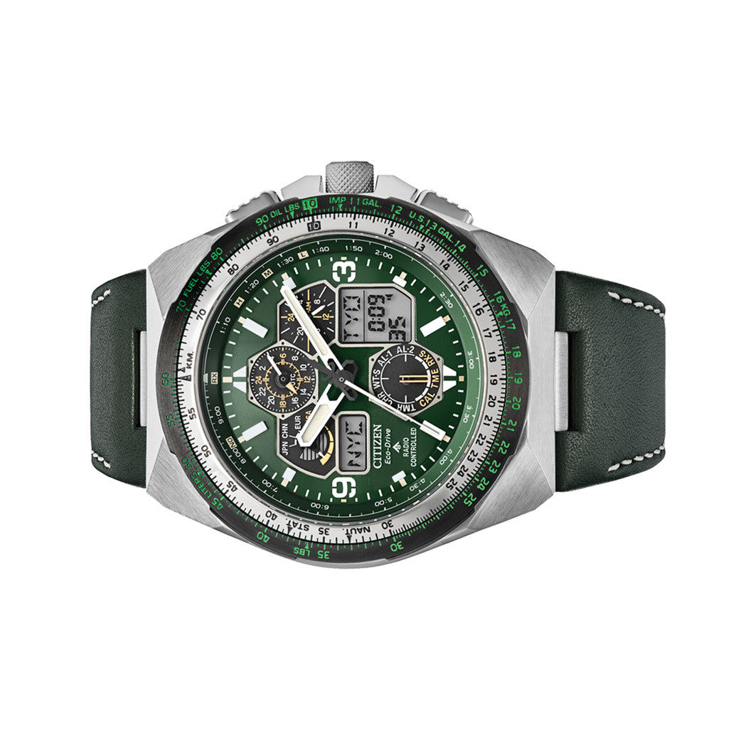 Citizen Promaster Skyhawk A-T Solar Watch with Green Dial #JY8147