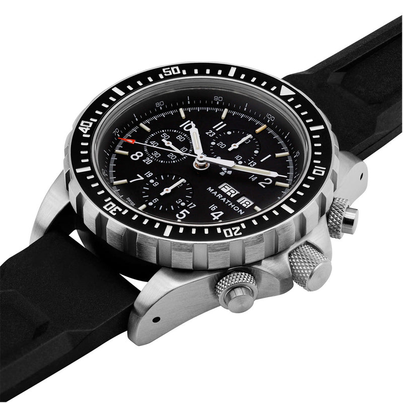 Marathon Swiss Made, CSAR Automatic Valjoux 7750 Chronograph with Sapphire Crystal #WW194014 angle
