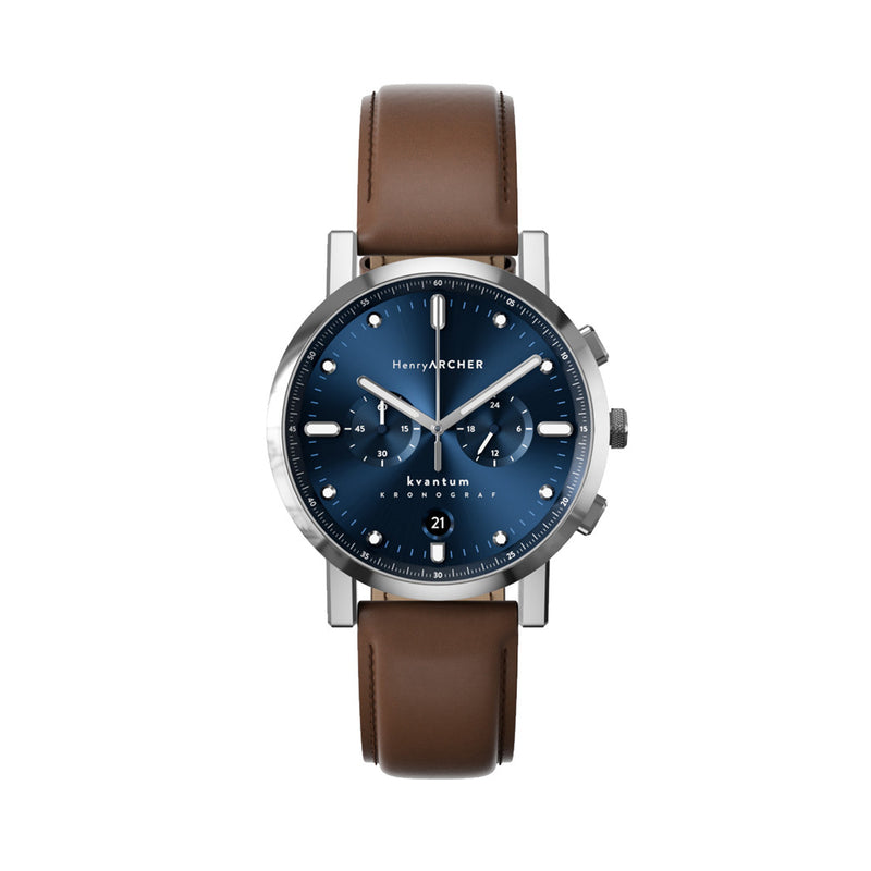 Henry Archer Kvantum Meca-Quartz Chronograph with Blue Dial #HAC-KTM-APK-WTN