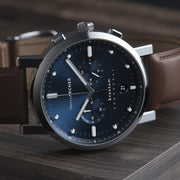 Henry Archer Kvantum Meca-Quartz Chronograph with Blue Dial #HAC-KTM-APK-WTN lifestyle