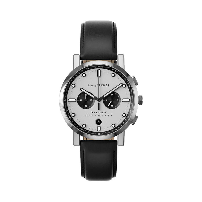 Henry Archer Kvantum Meca-Quartz Chronograph with White Dial #HAC-KTM-VEK-NRO