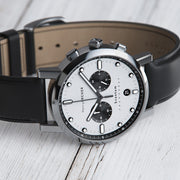 Henry Archer Kvantum Meca-Quartz Chronograph with White Dial #HAC-KTM-VEK-NRO lifestyle