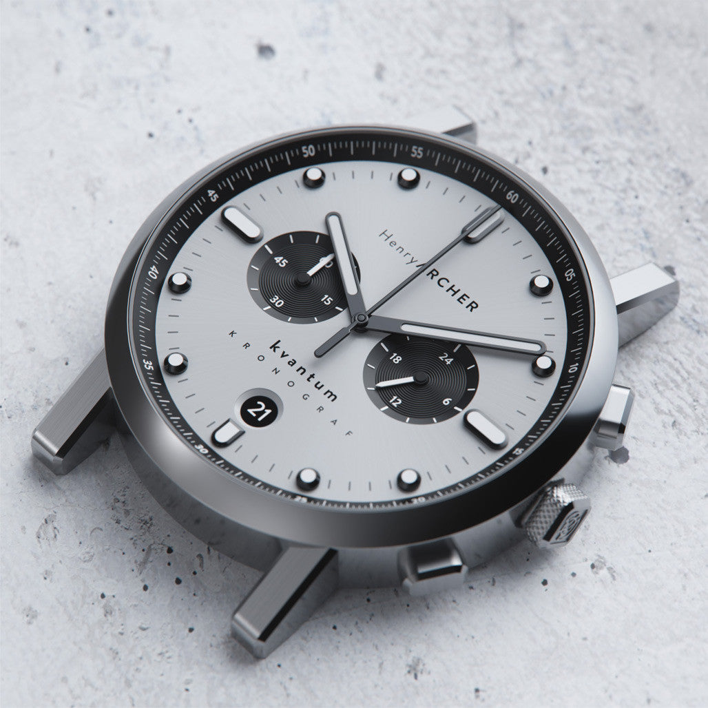 Henry Archer Kvantum Meca-Quartz Chronograph with White Dial #HAC