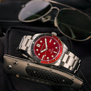 Spinnaker x Islander Croft Limited Edition Hi-Beat Watch with Sunburst Red Dial #SP-5094-LIW11 lifestyle