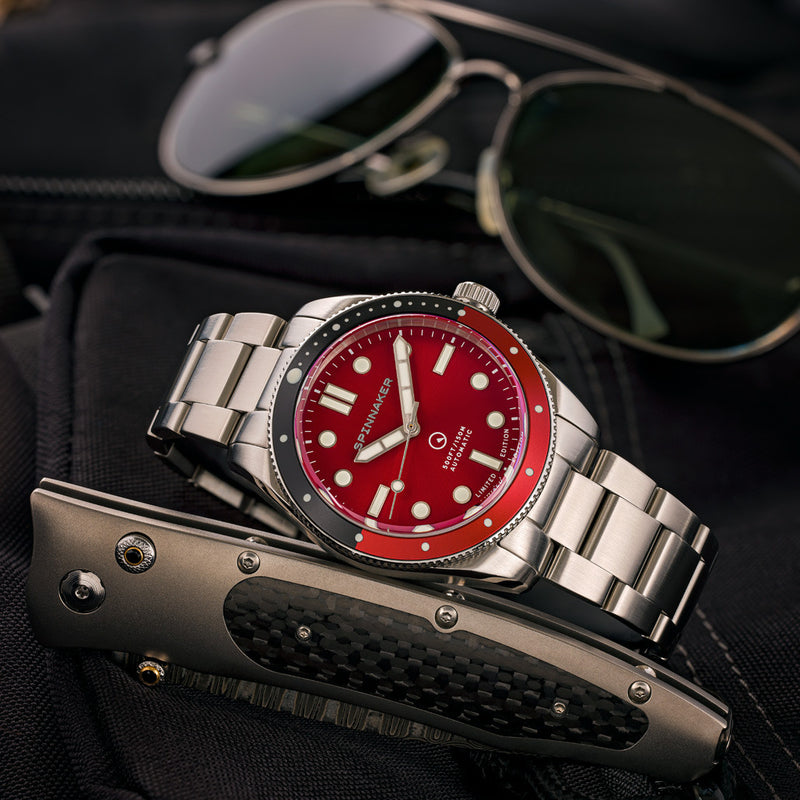 Spinnaker x Islander Croft Limited Edition Hi-Beat Watch with Sunburst Red Dial #SP-5094-LIW11 lifestyle