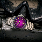 Spinnaker x Islander Croft Limited Edition Hi-Beat Watch with Sand Ombre Purple Dial #SP-5094-LIW22 lifestyle