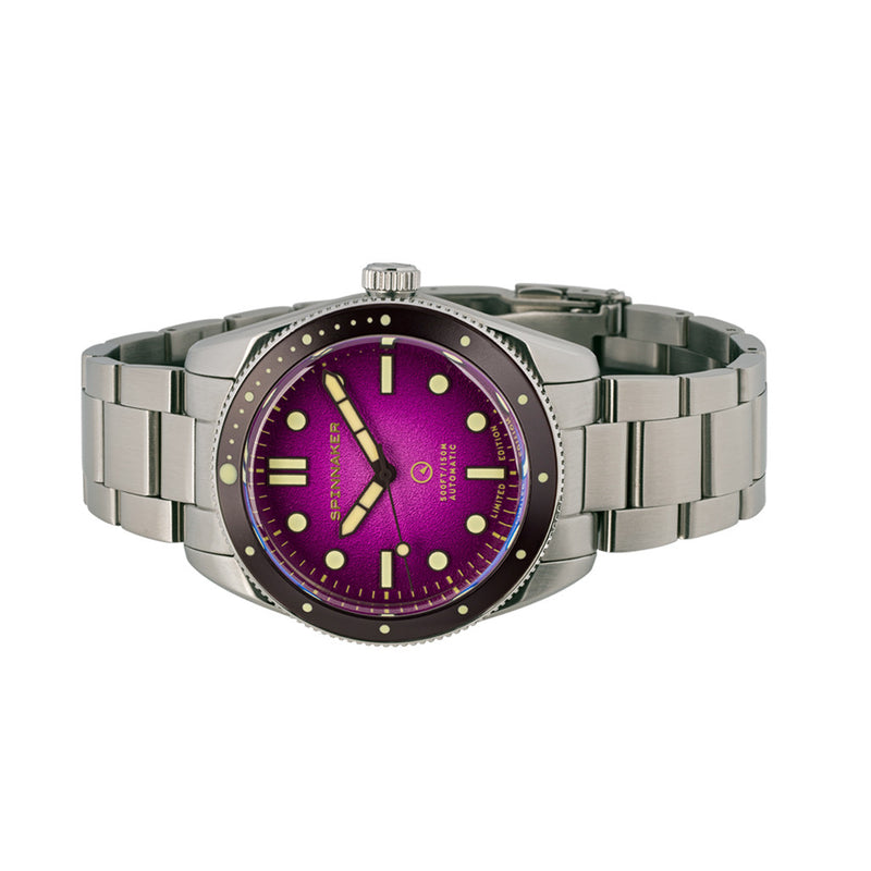 Spinnaker x Islander Croft Limited Edition Hi-Beat Watch with Sand Ombre Purple Dial #SP-5094-LIW22 side