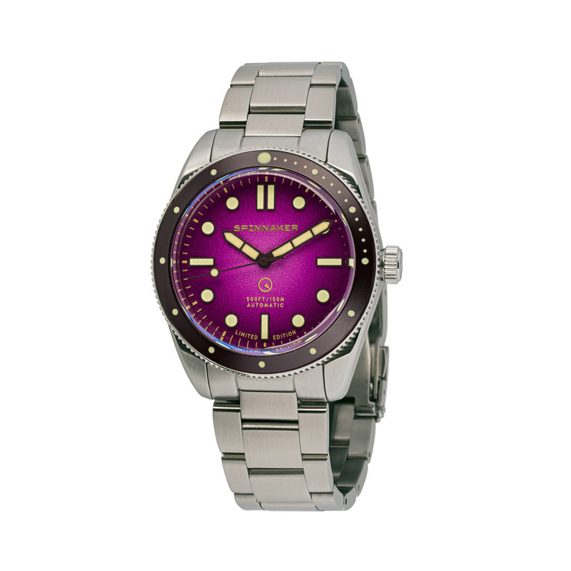 Spinnaker x Islander Croft Limited Edition Hi-Beat Watch with Sand Ombre Purple Dial #SP-5094-LIW22