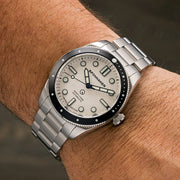 Spinnaker x Islander Croft Limited Edition Hi-Beat Watch with Sand White Dial #SP-5094-LIW33 wrist