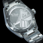 Le Jour Brooklyn Swiss Automatic Dress watch with Black Hobnail Dial #LJ-BR-001 back