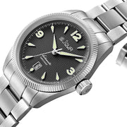 Le Jour Brooklyn Swiss Automatic Dress watch with Black Hobnail Dial #LJ-BR-001 tilt