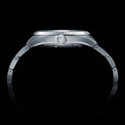 Le Jour Brooklyn Swiss Automatic Dress watch with Blue Hobnail Dial #LJ-BR-002 crown