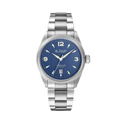 Le Jour Brooklyn Swiss Automatic Dress watch with Blue Hobnail Dial #LJ-BR-002