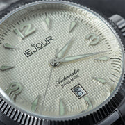 Le Jour Brooklyn Swiss Automatic Dress watch with Champagne Hobnail Dial #LJ-BR-004 dial