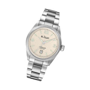 Le Jour Brooklyn Swiss Automatic Dress watch with Champagne Hobnail Dial #LJ-BR-004 tilt