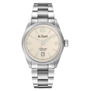 Le Jour Brooklyn Swiss Automatic Dress watch with Champagne Hobnail Dial #LJ-BR-004 zoom