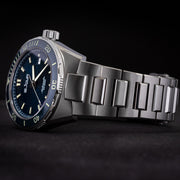 Le Jour Coral Automatic Swiss Dive Watch with Blue Textured Dial #LJ-CD-002 band