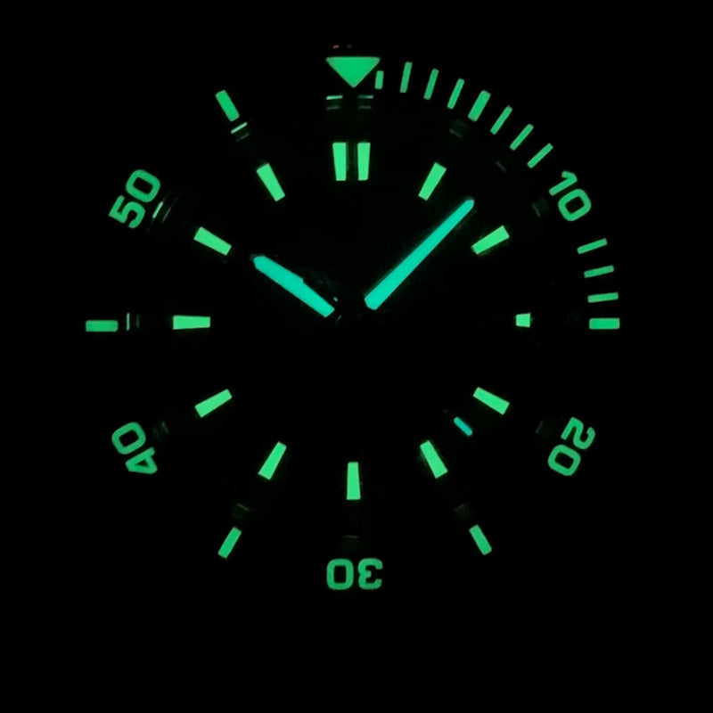 Le Jour Coral Automatic Swiss Dive Watch with Blue Textured Dial #LJ-CD-002 lume