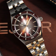Le Jour Delmare Swiss Dive Watch with Fume Brown Dial #LJ-DM-005 lifestyle