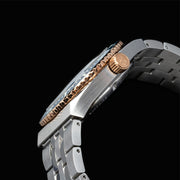 Le Jour Delmare Swiss Dive Watch with Fume Black Dial and Rose Gold Accents #LJ-DM-006 crown