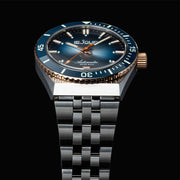 Le Jour Delmare Swiss Dive Watch with Fume Blue Dial and Rose Gold Accents #LJ-DM-008 lifestyle