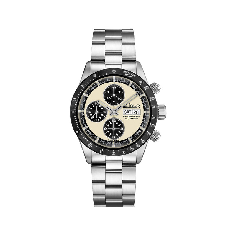 Le Jour Le Mans Swiss Automatic Chronograph with Ivory Dial #LJ-LM-001