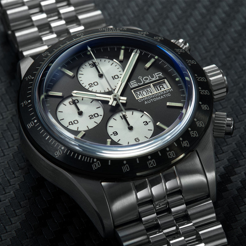 Le Jour Le Mans Swiss Automatic Chronograph with Black Dial #LJ-LM-006 lifestyle