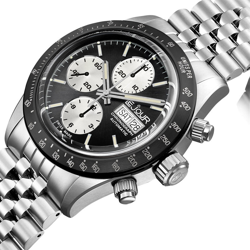 Le Jour Le Mans Swiss Automatic Chronograph with Black Dial #LJ-LM-006 lifestyle