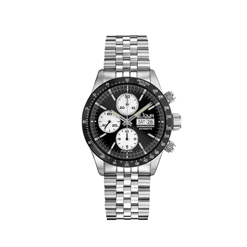 Le Jour Le Mans Swiss Automatic Chronograph with Black Dial #LJ-LM-006