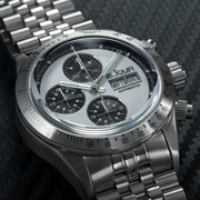 Le Jour Le Mans Swiss Automatic Chronograph with White Dial #LJ-LM-010 lifestyle
