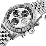 Le Jour Le Mans Swiss Automatic Chronograph with White Dial #LJ-LM-010 lifestyle
