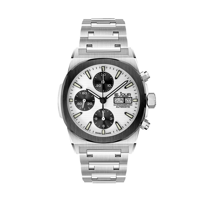 Le Jour Rally Monte-Carlo Automatic Chronograph with White Dial #LJ-RMC-002