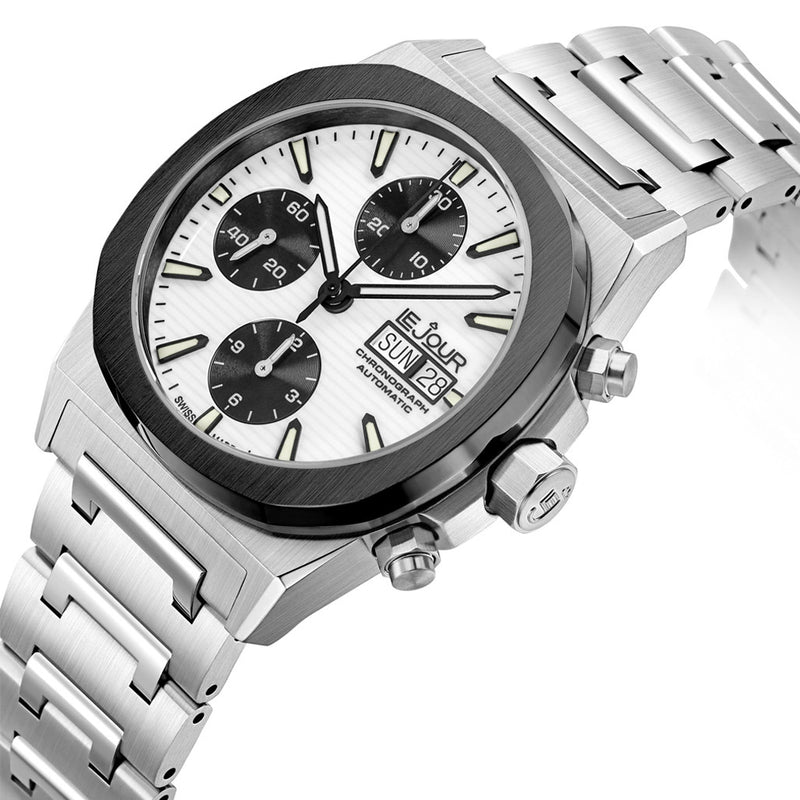 Le Jour Rally Monte-Carlo Automatic Chronograph with White Dial #LJ-RMC-002 side