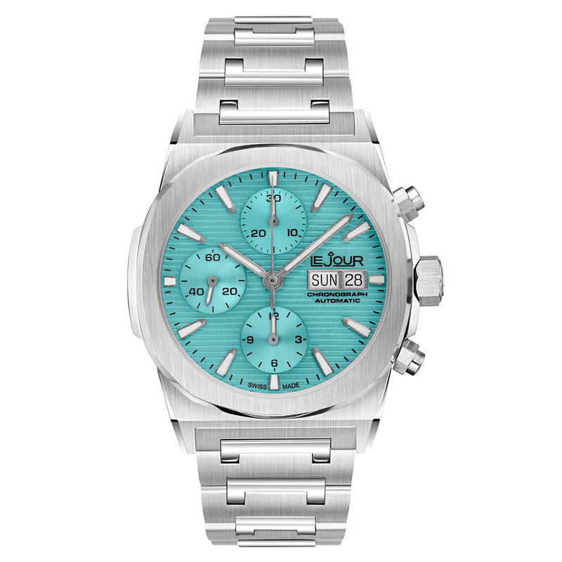 Le Jour Rally Monte-Carlo Automatic Chronograph with Light Blue Dial #LJ-RMC-005 zoom
