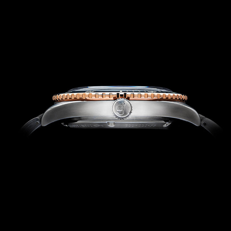 Le Jour Seacolt Automatic Swiss Dive Watch with Black Textured Dial #LJ-SCD-001 crown