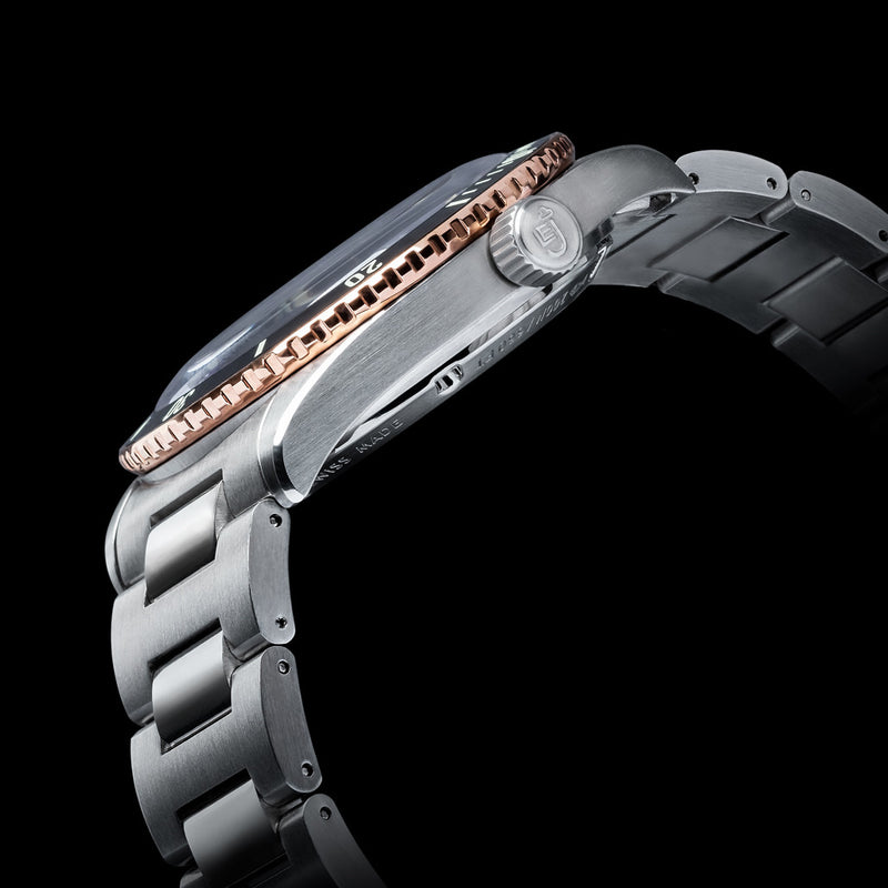 Le Jour Seacolt Automatic Swiss Dive Watch with Black Textured Dial #LJ-SCD-001 crown