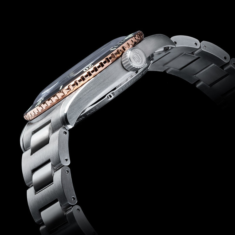 Le Jour Seacolt Automatic Swiss Dive Watch with Grey Textured Dial #LJ-SCD-003 crown